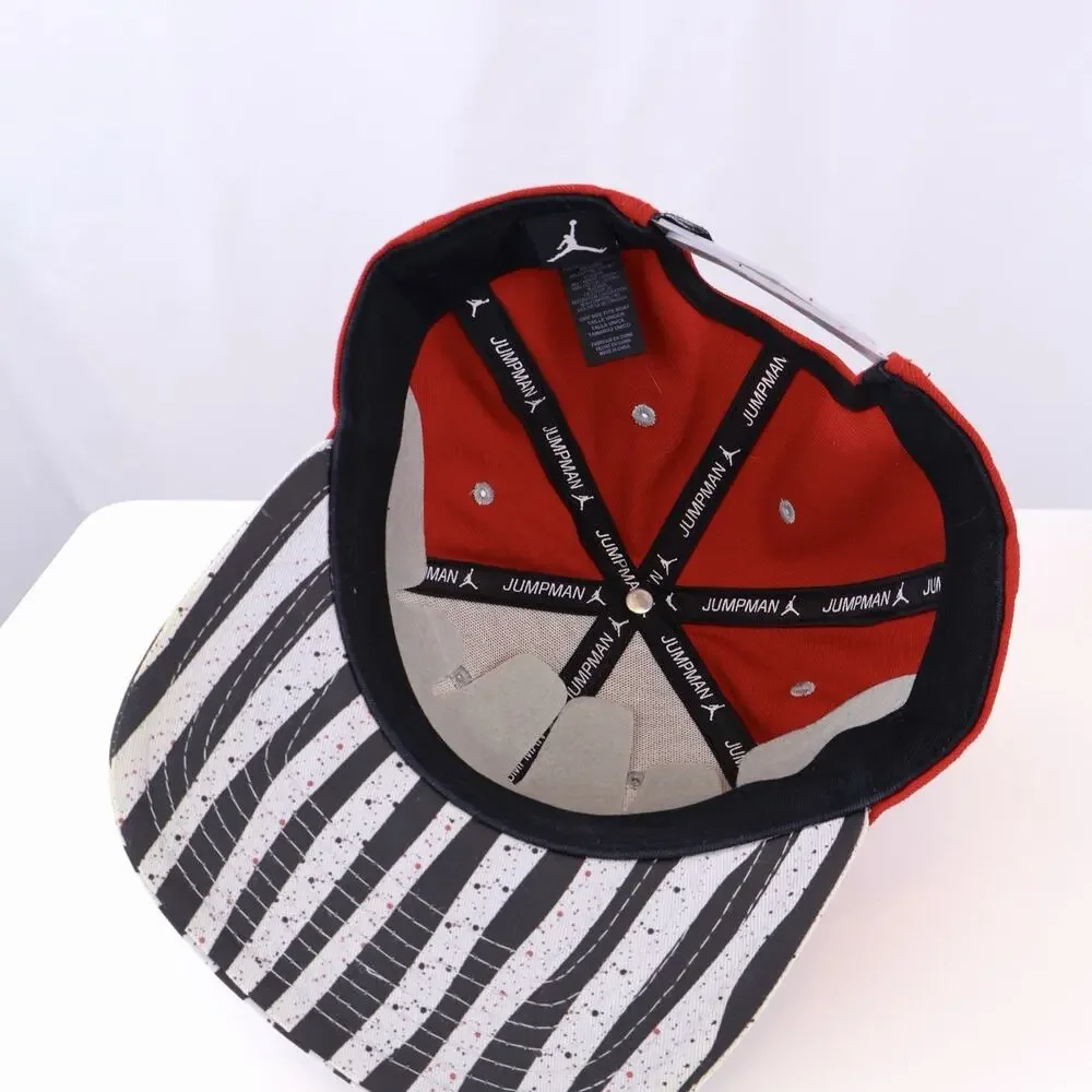 Nike Air Jordan 10 Retro Jumpman Red Black Stripe Snapback Hat One Size Cap